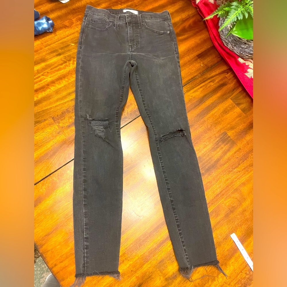 Madewell black high rise skinny jeans size 26